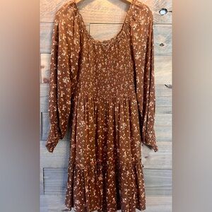 FALL COQUETTE MILKMAID PEASANT DRESS MEDIUM CHOCOLATE BROWN COTTAGE CORE